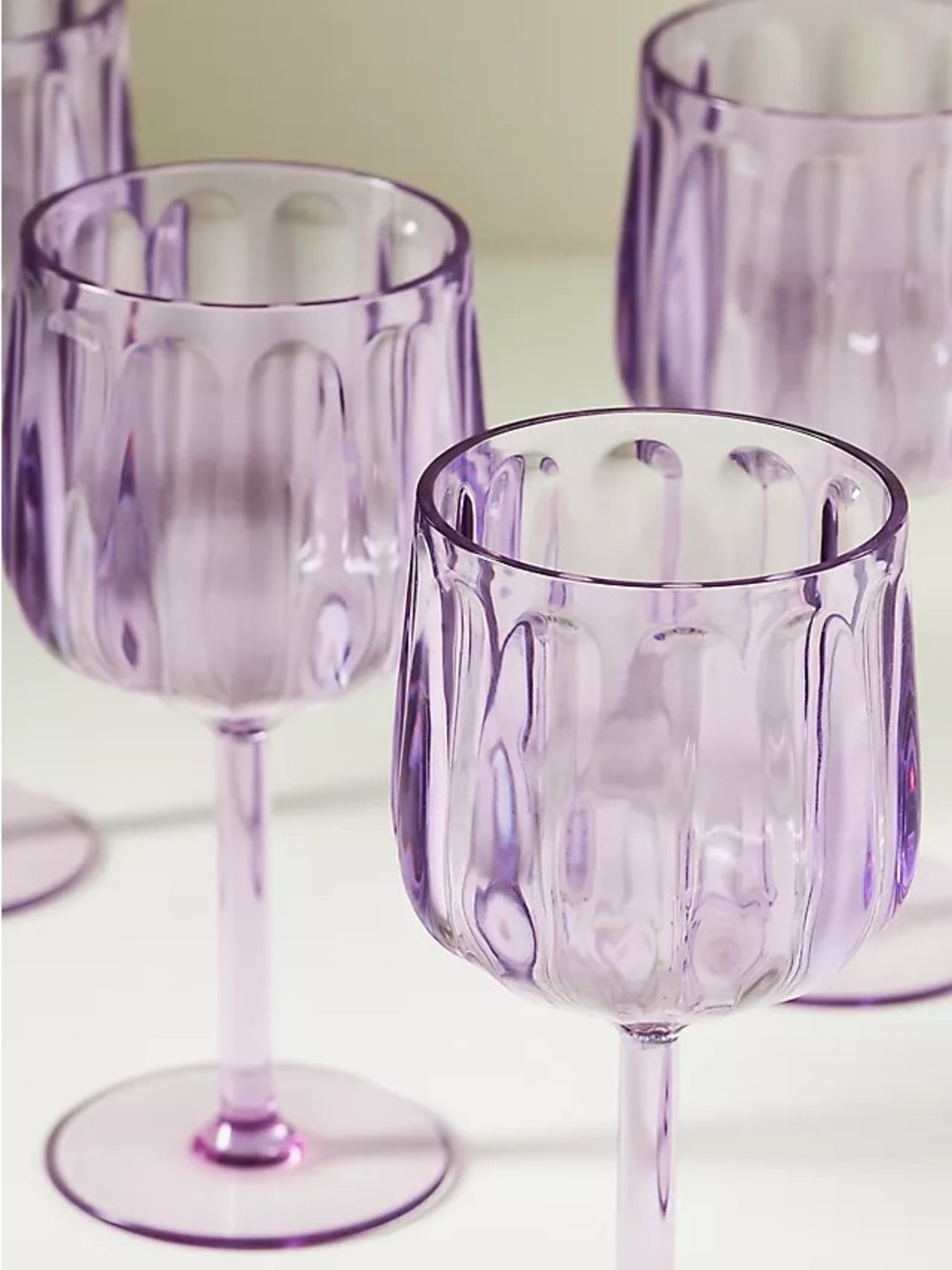 Anthropologie Lucia Acrylic Wine Glasses, Set of 4